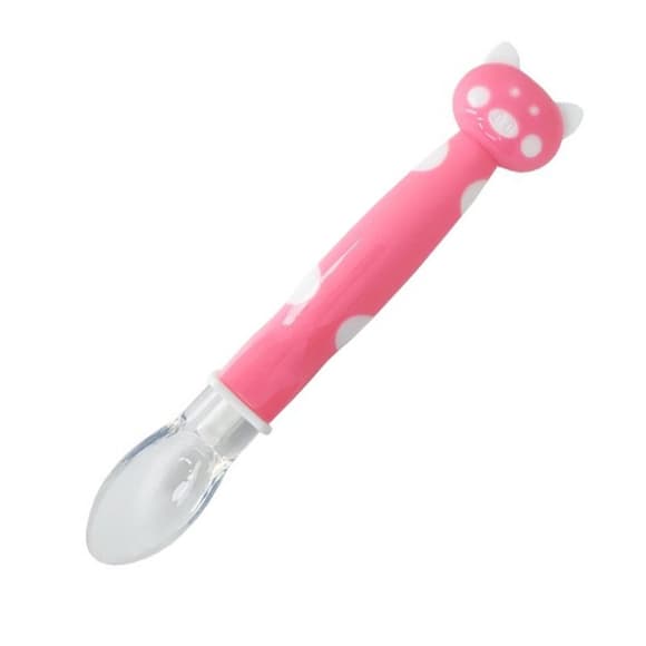 УЦЕНКА!!! Детская силиконовая ложка "Хрюшка" Mega Zayka MGZ-0114(Pink)-UC
