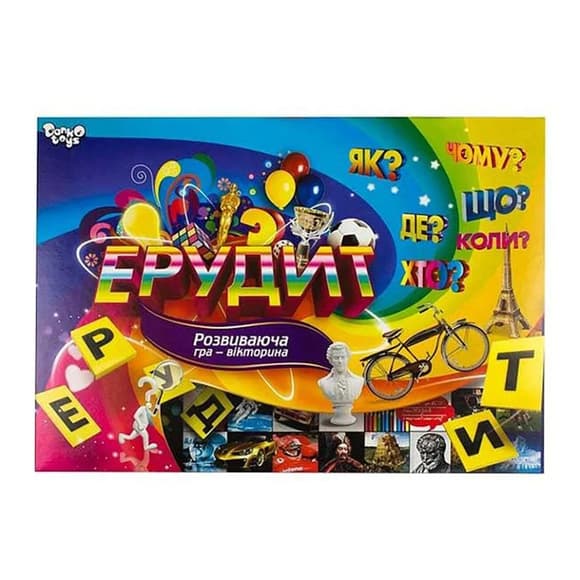 УЦІНКА! Настільна гра-вікторина "Ерудит" Danko Toys DTG26-U-UC українською мовою