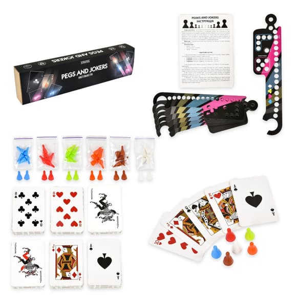 Настольная игра Pegs and Jokers 30348 карточки 108 штук, инструкция