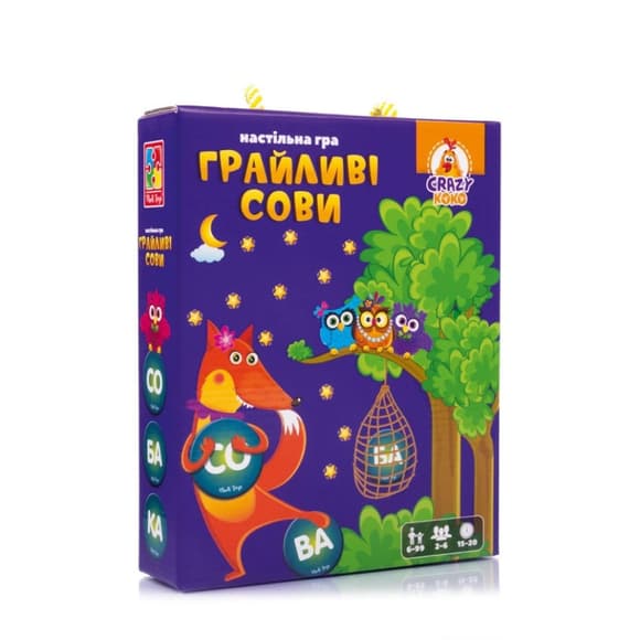Дитяча настільна гра "Грайливі сови, бачу слово!" VT8033-08, 99 фішок