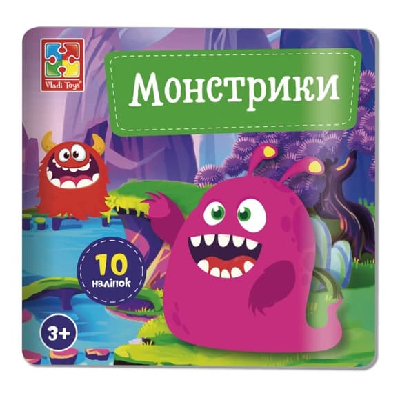 Набор для творчества "Монстрики" VT4206-52, 10 наклеек на планшетке