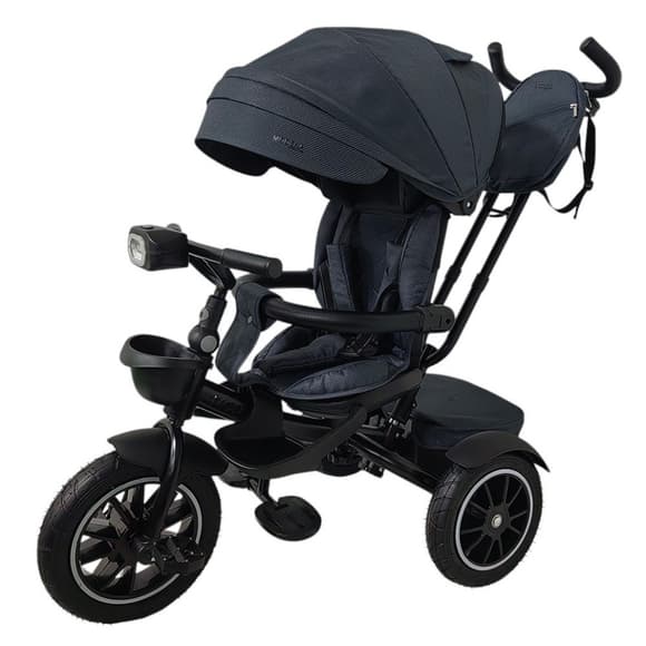 Детский трехколесный велосипед MODENA ME 1193 Dark Gray, с родительской ручкой