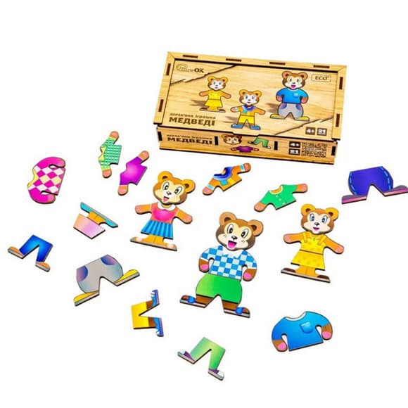 Деревянная настольная игра Медвежата Puz-12141