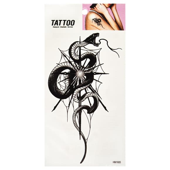 Временная татуировка "Черная змея Tattoo" 1020-HM1605