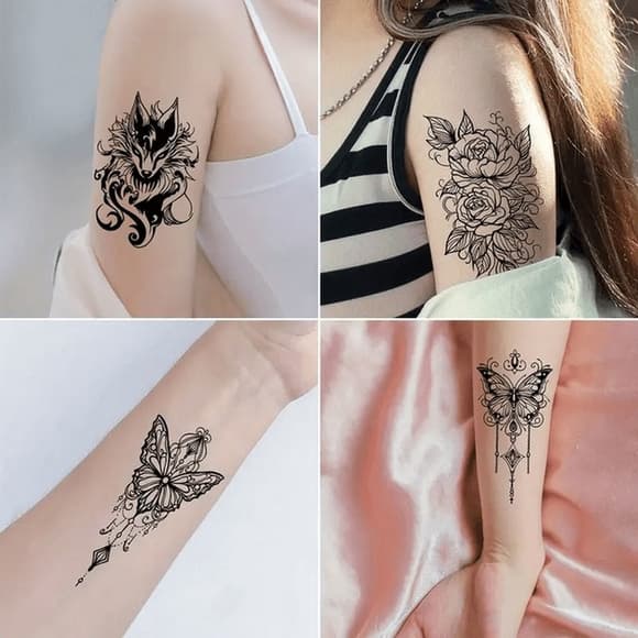 Набор детских временных тату "Черные мини №4" black-tattoo-mini-set-4-H