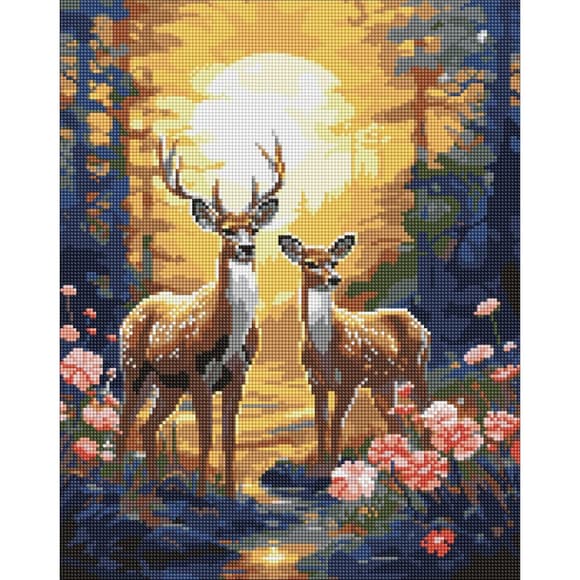 Алмазная мозаика "Грациозные олени" ©art_selena_ua AMO7997, 40х50 см 