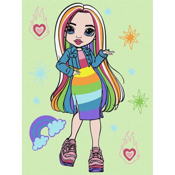 Картина по номерам "Rainbow High Amaya Raine" KHO1236, 30х40 см   