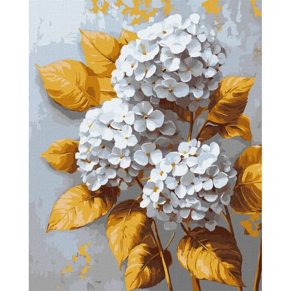 Картина по номерам "Золотая гортензия" ©victoria_art KHO3310, 40х50 см 