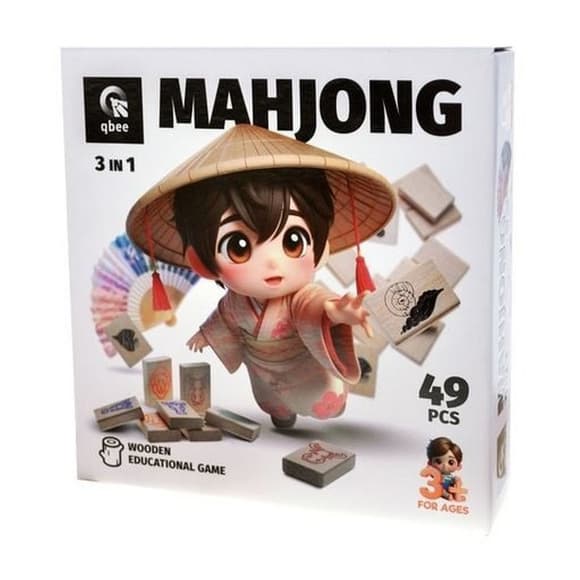 Деревянная детская игра "Детский маджонг" QB700-007, 49 деталей 