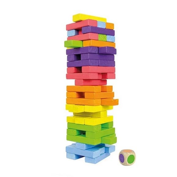Настольная игра "Башня-балансир Дженга" 900781 с кубиком