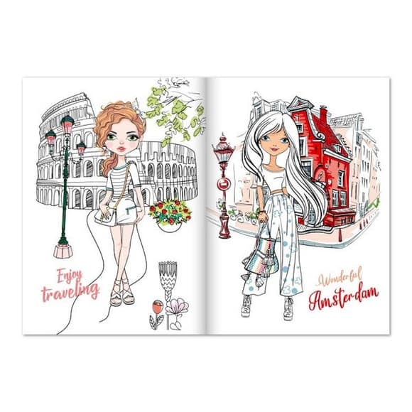 Детская раскраска "Girls Travel" РМ-88-01 серия "Dream & Style"
