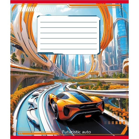 Тетрадь ученическая "Авто будущего" 018-530292K-3 в клеточку, 18 листов