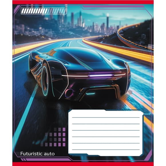 Тетрадь ученическая "Авто будущего" 018-530292K-5 в клеточку, 18 листов