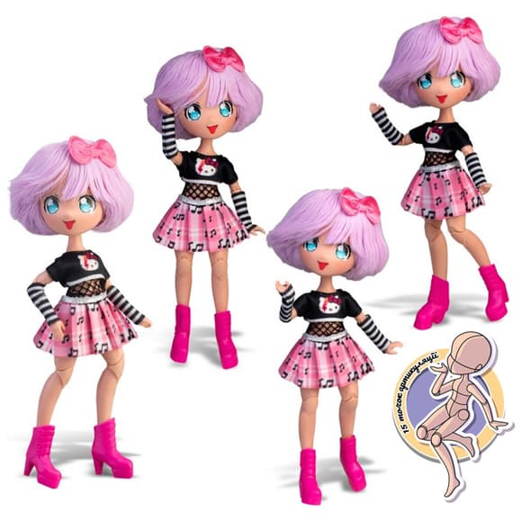 Детская кукла "Тедди Рок" 4SF Manga Dolls HKTF0100 серии "Hello Kitty" 