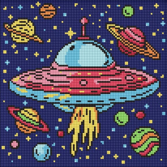 Алмазная мозаика для детей "Космическое путешествие" ©art_selena_ua AMO8107, 30х30 см