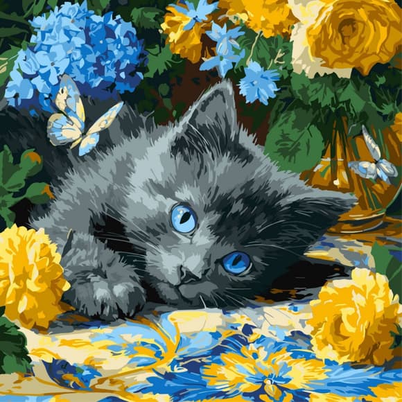 Картина по номерам "Кошка голубоглазая" ©art_selena_ua KHO6795, 40х40 см