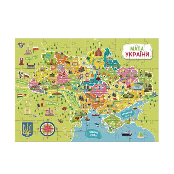 Пазли класичні "Карта  України" 300706, 100 елементів