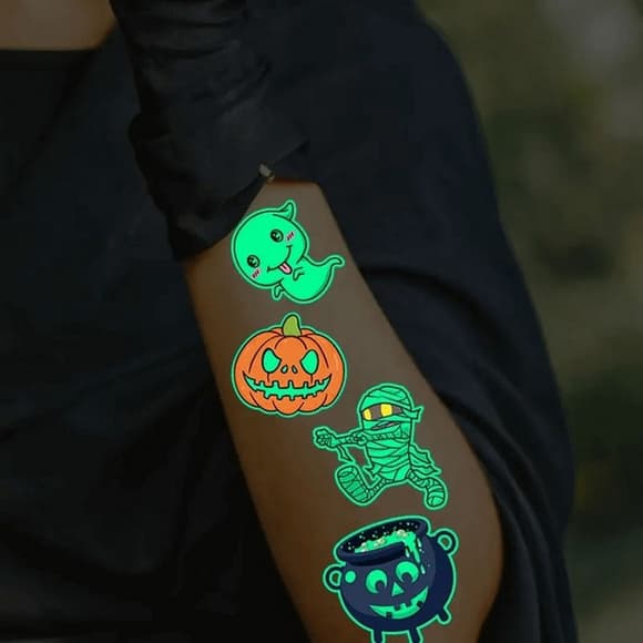 Набор детских временных татуировок "Halloween glow" kids-tatto-halloween-glow-set-1