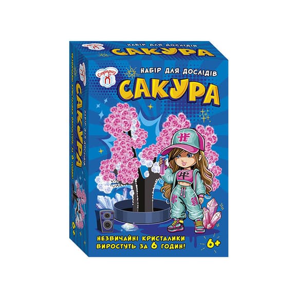 Набор для экспериментов Сакура в кристаллах 10114179 картонная основа