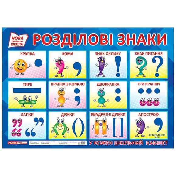 Учебный плакат Разделительные знаки 15104144 формат 50 х 70 см