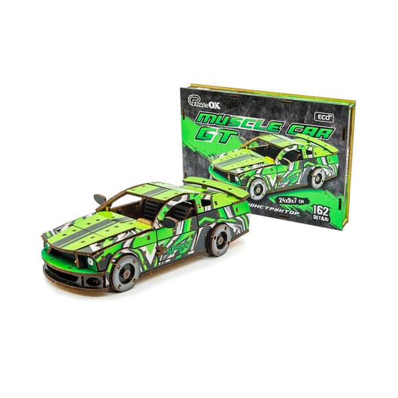 Деревянный 3D конструктор Mustang GT Puz-00640, 162 детали