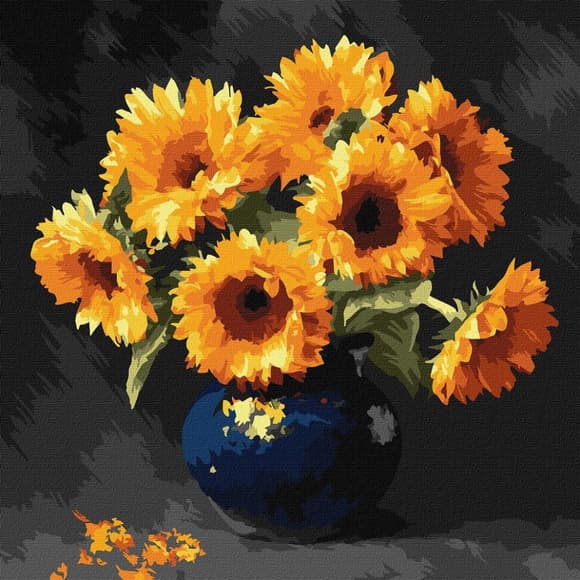Картина по номерам "Подсолнух в темноте" ©art_selena_ua KHO3330, 40x40 см 