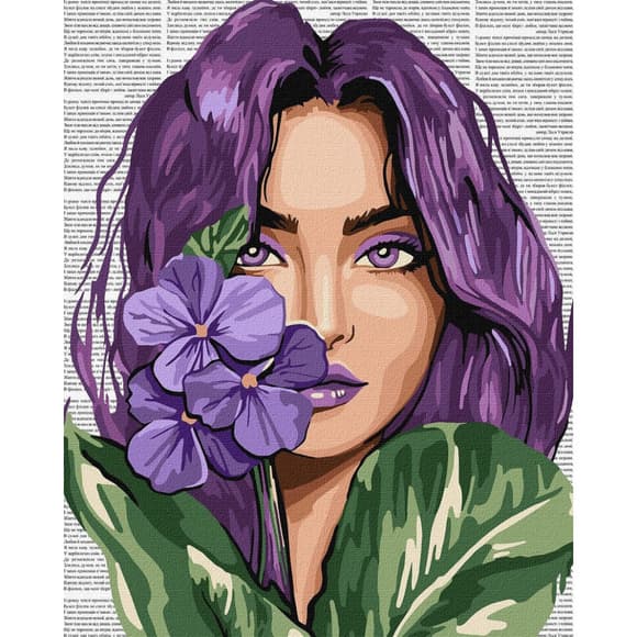 Картина по номерам "Красочная поэзия: Фиалки" ©art_selena_ua KHO8611, 40x50 см