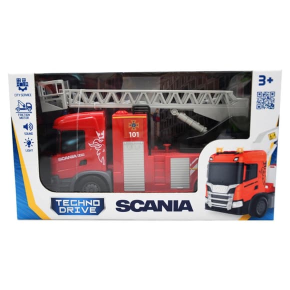 Автомодель дитяча Scania "Пожежна машина" TechnoDrive 6407KS, світло, звук