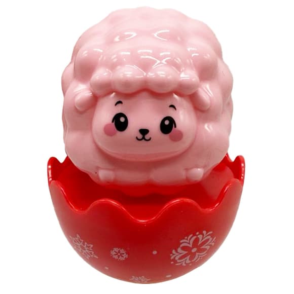 Дитяча неваляшка "Овечка" 657-55(Pink) 7,5 см, брязкальце