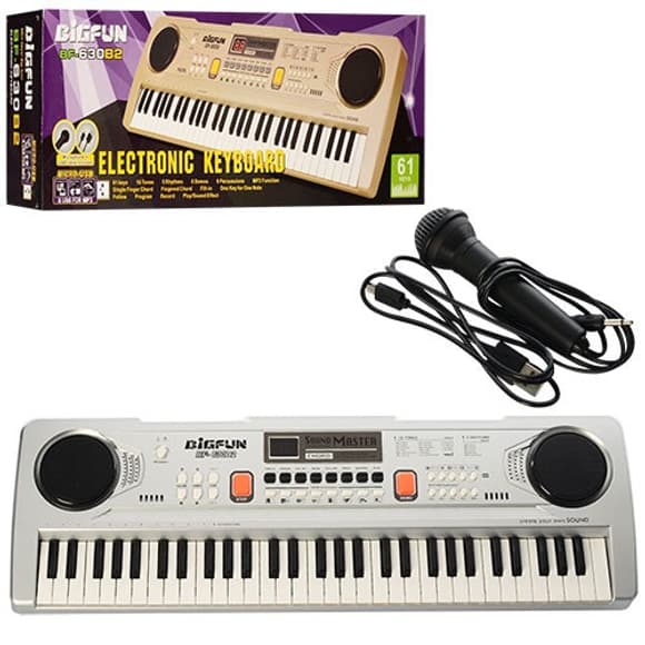 Детское пианино-синтезатор BF-630B2 USB, MP3 61 клавиша, микрофон