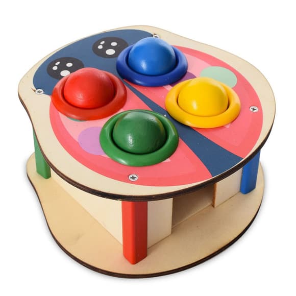 Деревянная игрушка стукачка "Жук" MD 1682C, молоток
