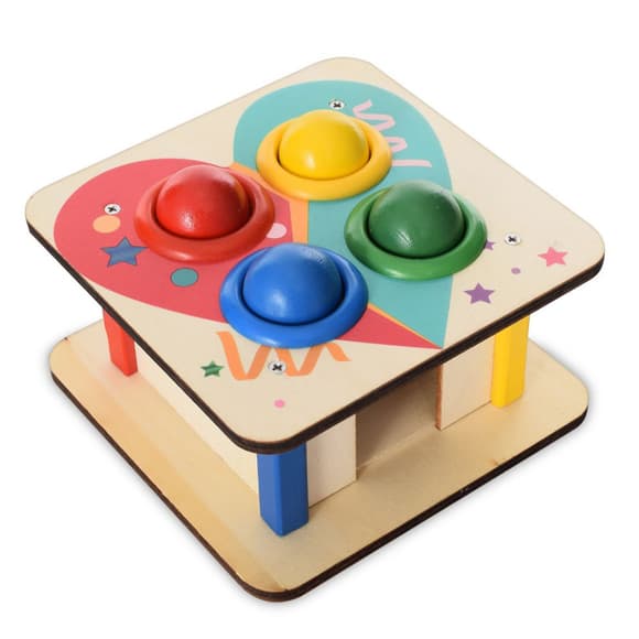 Деревянная игрушка стукачка "Сердце" MD 1682A, молоток
