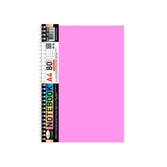 Блокнот А4 АП-1502(Pink) 80 аркушів, пружина збоку