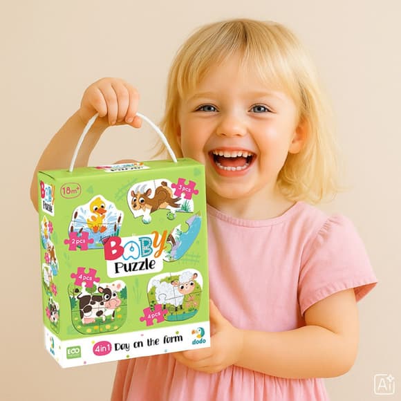 Дитячий пазл 4 в 1 "Baby puzzle. День на фермі" 300687 набір 4 в 1