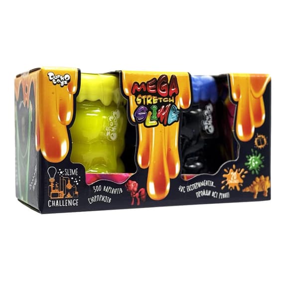 Вязкая масса "Mega Stretch Slime" SLM-11-02U(Yellow-Blue), 2 банки