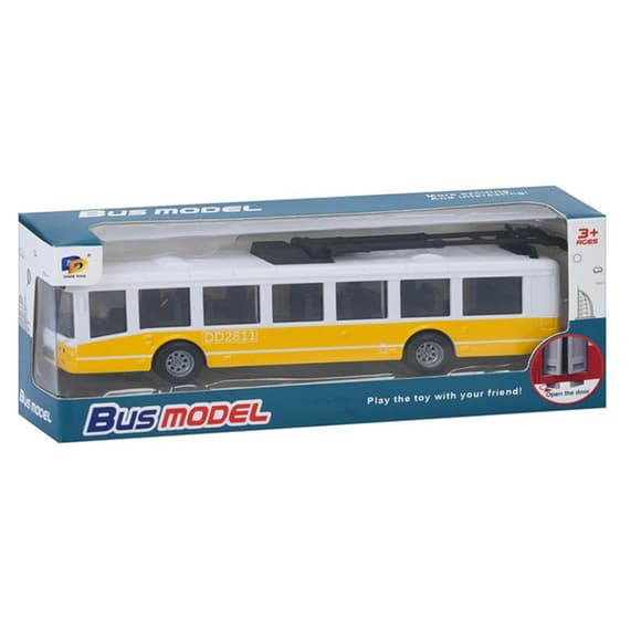 Детский инерционный троллейбус DD2813AC(Yellow) открываются двери