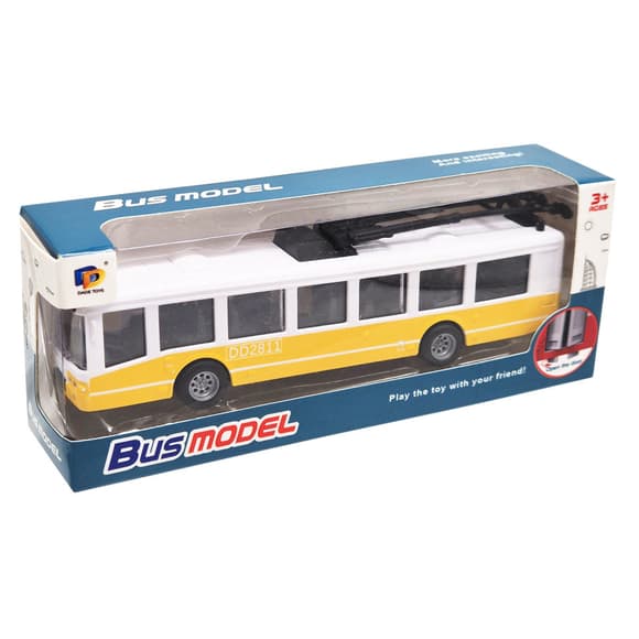 Детский инерционный троллейбус DD2813AC(Yellow) открываются двери