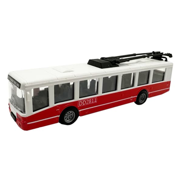 Дитячий інерційний тролейбус DD2813AC(Red) відчиняються двері