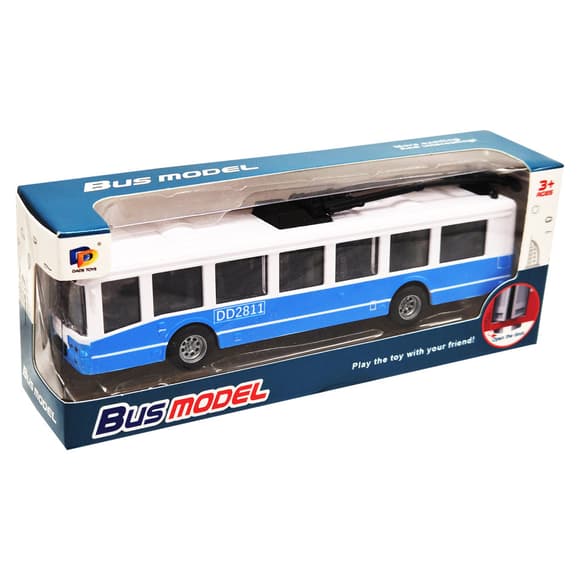 Дитячий інерційний тролейбус DD2813AC(Blue) відчиняються двері
