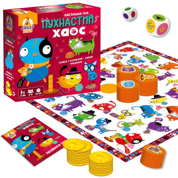 Игра настольная развлекательная "Пушистый хаос" VT8055-32, 2-4 игрока