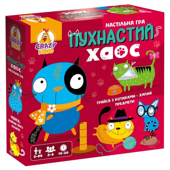 Игра настольная развлекательная "Пушистый хаос" VT8055-32, 2-4 игрока