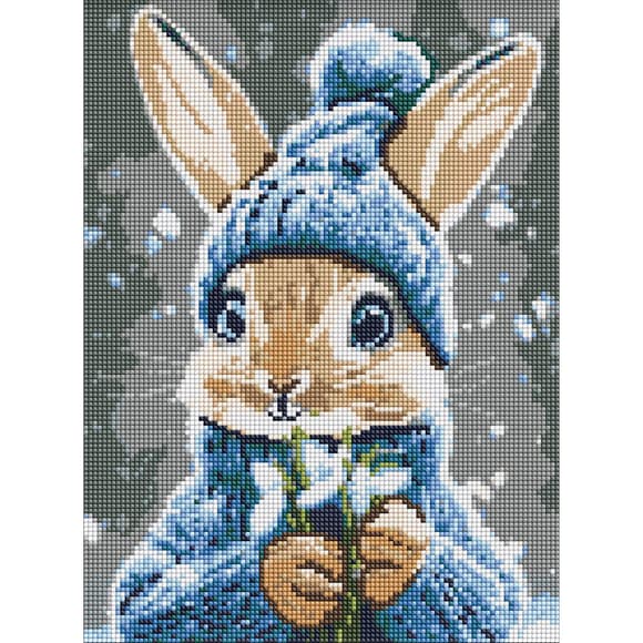Алмазная мозаика "Кролик с подснежниками" ©art_selena_ua AMO20039, 30х40 см