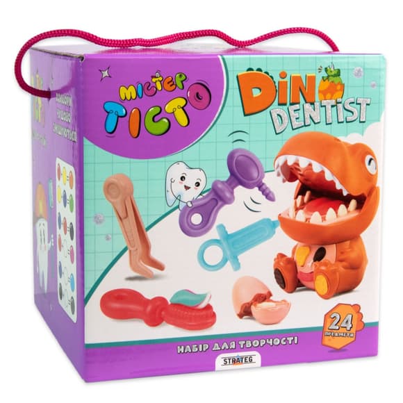 Детский набор для творчества "Мистер тесто Dino Dentist" 41020, 24 предмета