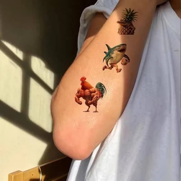 Детские временные тату "Итальянский брейнрот" Italian-brainrot-tattoo-1, 12х7 см