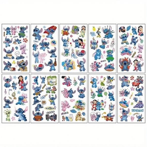 Детские временные татуировки "Лило и Стич" lilo-stich-tattoo-10, 12х7 см