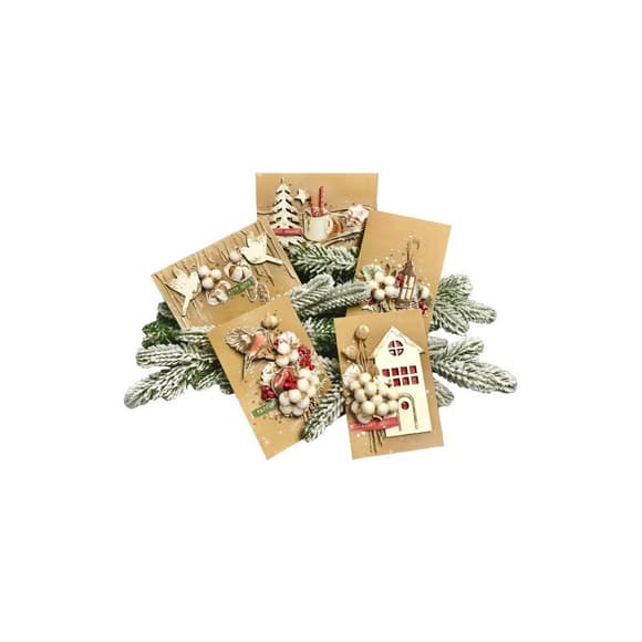 Набор для создания Рождественских открыток "Cozy Christmas" FDGCK-040, 10х15 см, 5 шт
