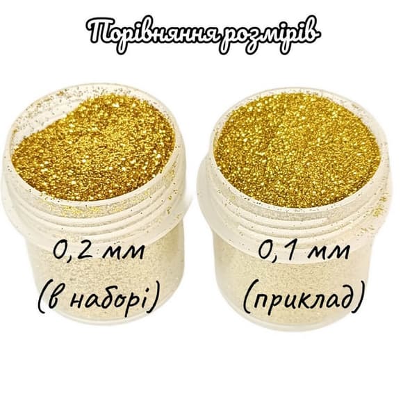 Набор глиттера для био-тату glitter-set-02mm-20, 6 цветов по 12 мл