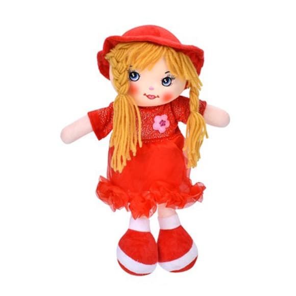 Детская игровая кукла YG0009(Red) 33 см, мягконабивная, петелька          