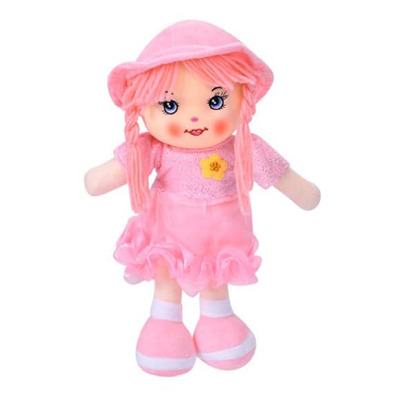 Детская игровая кукла YG0009(Light-Pink) 33 см, мягконабивная, петелька