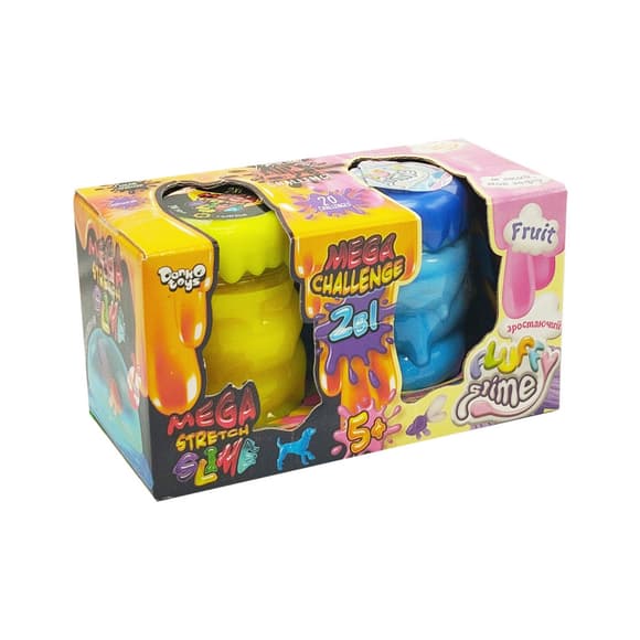 В'язка маса 2 в 1 "Mega Stretch Slime" та "Fluffy Slime" FLS-03-01U
